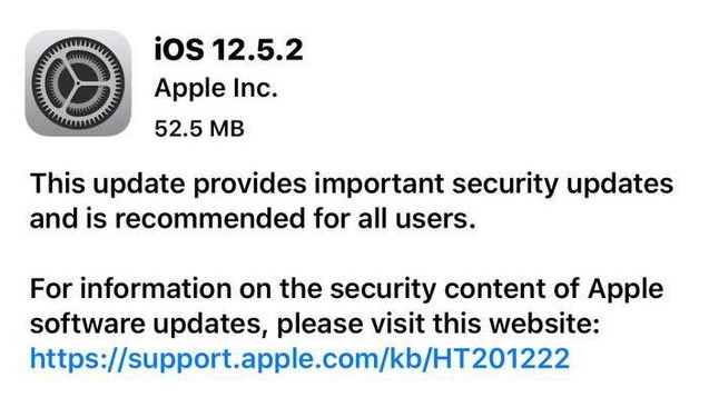 亭湖苹果手机维修分享iOS12.5.2发布，建议所有老苹果用户安装 